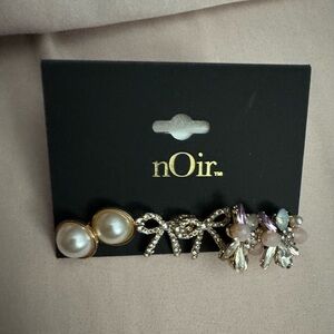 NWT Noir Three Piece Earrings Set